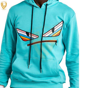 เสื้อมีฮู้ดปักลายสำหรับผู้ชายน้ำหนักเบาเสื้อฮู้ดปักลายผ้าฝ้าย100% - Product Image 5