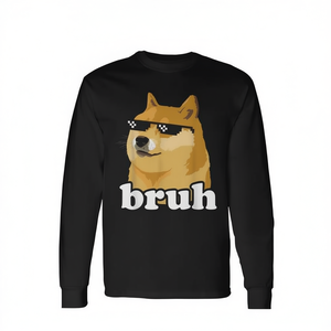 Camiseta de manga larga con estampado de perro shiba inu, camiseta unisex de cuello redondo para adultos, top gráfico para amantes de las razas japonesas - Product Image 2