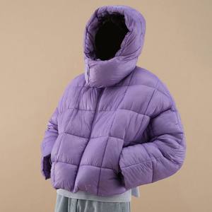 Winter Custom Reversible <b>Men's</b> Cropped Boxy Zipper Cotton Down Puffer <b>Jacket</b> with Hooded <b>Man</b> - Product Image 6