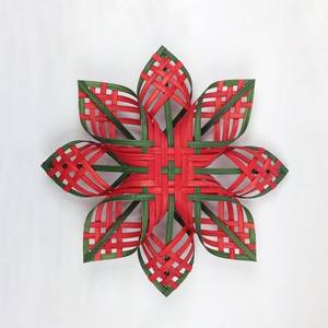 Handbraided Bamboo Snowflake Christmas Decoration Supplies Natural <b>Xmas</b> <b>Tree</b> <b>Topper</b> and Hanging Ornaments - Product Image 1