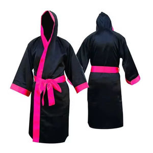 Kimono de Jiu Jitsu para Adultos, Manga Larga, Bata de Boxeo de Satén, Logotipo Frontal, Material de Poliéster/Nailon, Secado Rápido, Transpirable, Diseño de una Pieza - Product Image 1