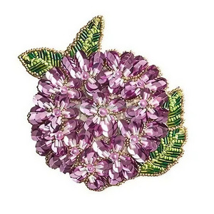 แผ่นรองแก้วลายดอกไม้ประดับลูกปัดทำมือ ดีไซน์หรูหรา สีม่วงไฮเดรนเยีย สำหรับตกแต่งบ้านและโต๊ะอาหาร - Product Image 1