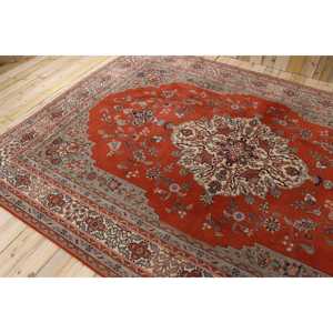 Tapis turc, tapis vintage 8,2x12 pieds, tapis en laine abstrait rouge et gris - Product Image 4
