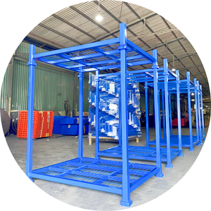 Warehouse Racking Customizable Portable Foldable Steel Storage <b>Rack</b> System Collapsible Stackable Pallet <b>Racks</b> 5 Layer <b>Heavy</b> <b>Duty</b> - Product Image 3