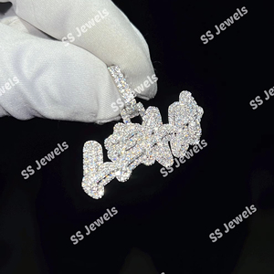 Pendentif personnalisé en argent 925 et moissanite style hip-hop chrétien pour homme, breloques et pendentifs raffinés pour fêtes - Product Image 1