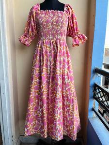 Hand Block Printed <b>Dress</b> Indian <b>Tunics</b> Indian Cotton Long Gown Indian Cotton <b>Dress</b> - Product Image 2