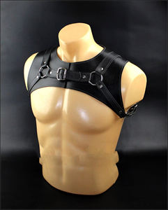 อุปกรณ์พันธนาการของผู้ชาย MHS-0001ปรับได้สายรัดหนังแท้100% ปรับสีและโลโก้ได้เหมาะกับขนาดหน้าอกส่วนใหญ่ - Product Image 5