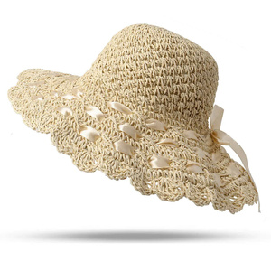 Offre Spéciale élégant princesse disquette chapeau de paille dentelle arc luxe quatre saisons décontracté plage pique-niques frais Noble ludique - Product Image 3