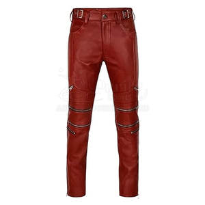 Pantalons en cuir pour hommes de dernière conception de qualité supérieure Vente en gros de pantalons en cuir pour hommes avec votre propre logo - Product Image 1