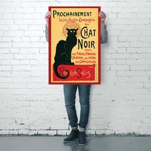 Affiche de chat noir de style Art déco pour décoration murale - Product Image 1