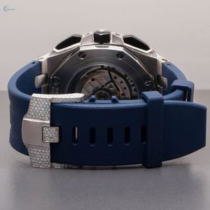 Stylish Hip Hop Statement <b>Wristwatch</b> Iced Out Chronograph Watch Lab Grown Diamond Watch - Product Image 4