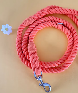 Tangerine Orange Rope Lead - Dog Walking Lead Algodón Durable y Fuerte - Product Image 1