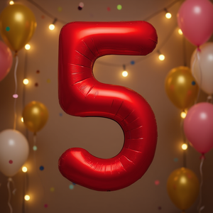 Palloncini Numero Rosso N5 80cm 12 pz in Confezione - Product Image 3