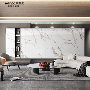 Melinco 인테리어 장식 무해한 재료 5mm 두께 대리석 질감 보드 천연 대나무 섬유 원활한 벽 시트 - Product Image 6
