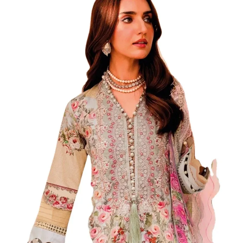 Pakistani Indischer Salwar Kameez Genäht Shalwar Kameez Vorgefertigtes Anarkali-Kleid Stoff Eid-Sammlung Verkaufskleid