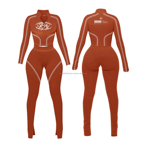 Conjunto Deportivo Personalizado para Mujer 2026, Sudadera Corta con Cremallera y Pantalones Acampanados, Traje Deportivo con Logotipo, Chándal Elegante para Mujer - Product Image 2