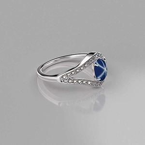 แหวนหมั้นเงินแท้ประดับไพลินสีน้ำเงินสไตล์วินเทจสำหรับผู้หญิง งานแฮนด์เมด เครื่องประดับชั้นดี ได้รับการรับรองจากบุคคลที่สาม - Product Image 6