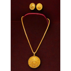 Boucles d'oreilles collier de style traditionnel serti de boucles d'oreilles collier de qualité supérieure plaqué or 22Ct pour les femmes portent des bijoux - Product Image 1