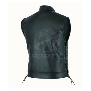 Stylish <b>Men</b> Winter Leather <b>Vest</b> Eco-Friendly Breathable Lightweight Sleeveless Design Front Button Closure Simple Casual - Product Image 5