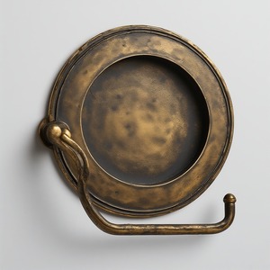 Porte-papier hygiénique mural élégant plaqué or avec gravure florale artisanat artisanal offrant un accent décoratif pour la salle de bain - Product Image 1