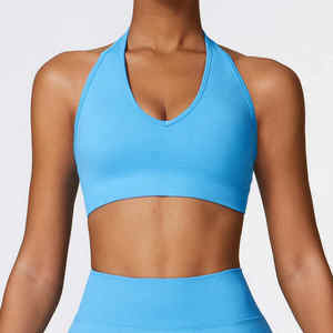 Halter cou sans couture course dos nu Fitness haute intensité sport Yoga soutien-gorge top qualité yoga fitness soutien-gorge - Product Image 4