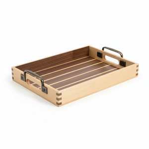 Plateau de service moderne de luxe en bois massif de qualité supérieure, fabriqué à la main, écologique, pour la cuisine, la table à manger, bois naturel, nourriture - Product Image 2
