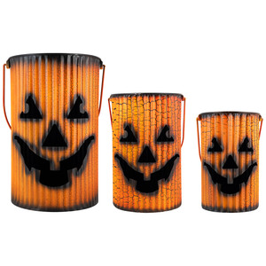 Juego de 3 farolillos de metal votivos, decoraciones navideñas para Halloween, Material de hierro fabricado por un proveedor mayorista - Product Image 3