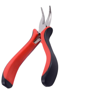 Pince à microbilles pour extensions de cheveux à nez courbé, impression de logo personnalisée, acier inoxydable, service OEM durable - Product Image 2