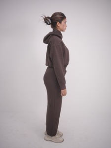 Ensemble survêtement à capuche 2 pièces pour femme, streetwear uni, écologique, anti-froissement, 100% coton molletonné, surdimensionné, hiver - Product Image 2
