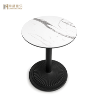 Table de bistrot de terrasse commerciale, ronde de 700 mm, plateau en HPL compact de 12 mm et base en fonte pour café et restaurant