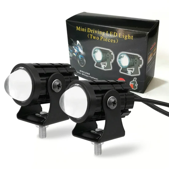 Dc12v-80v Aluminum Motorcycle LED Spotlight Projector Lens Auxiliary Fog Lamp Light 6000K for Moto Offroad Two Color