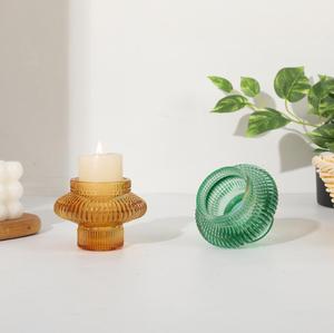 Porte-bougie en verre multicolores résistant à la chaleur, réutilisable, avec tailles personnalisées pour la décoration de la maison - Product Image 3