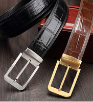 Nouvelle ceinture pour homme de haute qualité, boucle à ardillon, ceinture en cuir véritable, ceintures en crocodile pour homme