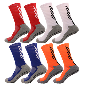 Wholesale High Quality Custom Embroidery Logo Polyester/Cotton Casual Soccer <b>Socks</b> Men Breathable Anti Slip <b>Grip</b> - Product Image 1