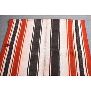 Turkish Accent Rug 3.3x6.7 ft (102x205 Cm) <b>Wool</b> Kilim <b>Red</b> Patchwork Vintage Rug with Latex Backing - Product Image 4
