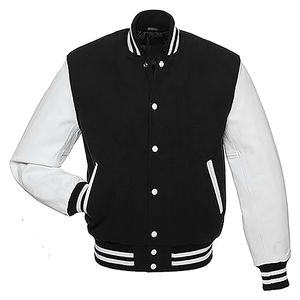 Premium Fermeture Éclair En Cuir Manches Chenille Mode Logo Personnalisé Décontracté OEM Letterman Varsity Vestes pour Hommes Femmes - Product Image 2