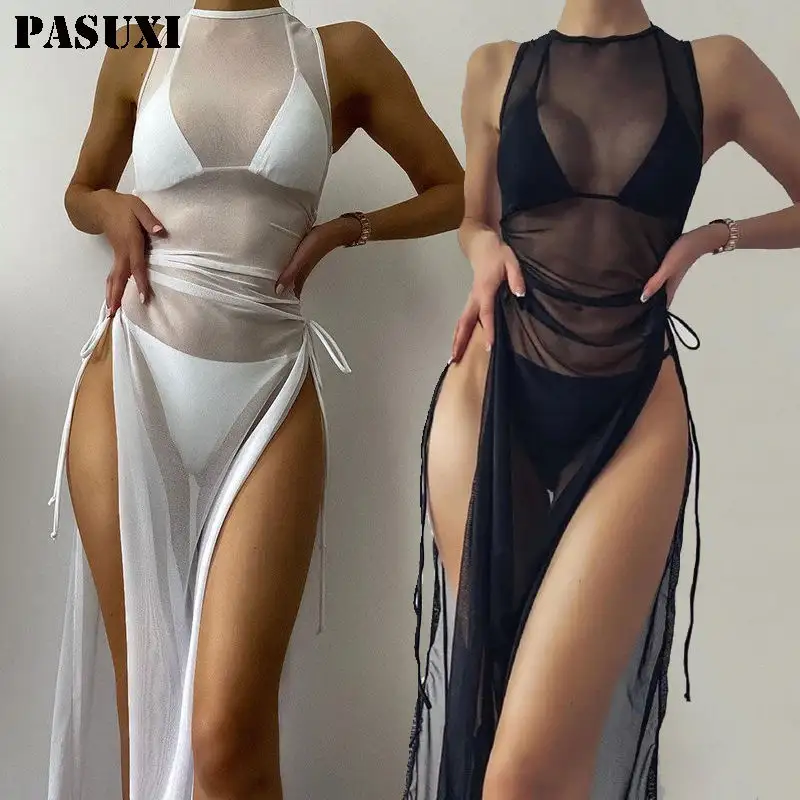 PASUXI Conjunto de biquíni para mulheres, roupa de banho sexy com bandagem, roupa de praia e roupa de banho com roupa de banho, 3 peças