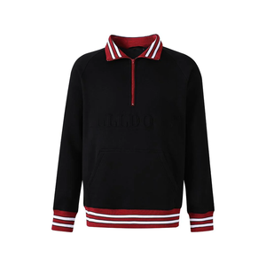 Sudadera Delta Negra con Cierre de Cremallera para Invierno |   Logotipo bordado en chenilla con relieve griego, unisex, forrado y con ribetes. |   Transpirable de Secado Rápido - Product Image 1