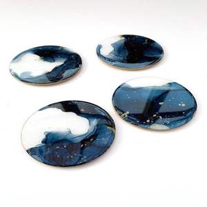 Sous-verres en résine faits à la main avec des tapis en époxy de mélange de couleurs pastel parfaits pour le bureau de table à manger à la maison et les cadeaux élégants - Product Image 5