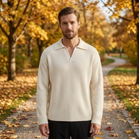 Atellier Julls Odm & Oem, polo en tricot pour homme de haute qualité, printemps et été, manches longues, coupe ajustée, pull-over