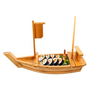 Bateau à sushi en bois fabriqué au Vietnam-Présentoir de nourriture élégant pour les repas et les événements japonais - Product Image 4