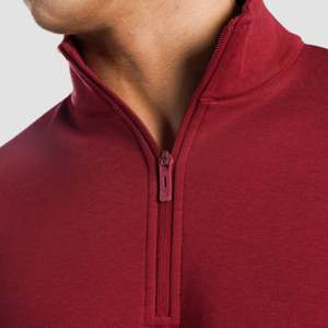 เสื้อซิป 1/4 ตัว ระบายอากาศได้ดี สีแดงเลือดหมู - Product Image 5