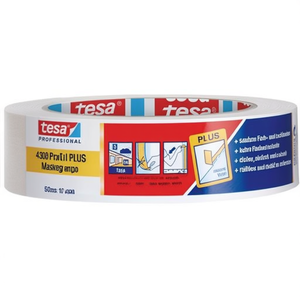 Profi PLUS Lightly Creped Light Beige Painter's Masking <b>Tape</b> 4306 50m Length 30mm Width 10-Pack From for TESA - Product Image 3