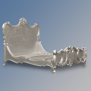 Lit français antique personnalisé en bois massif, riche mobilier artistique de chambre à coucher sculpté à la main pour maison ou appartement européen - Product Image 3