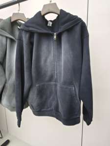 Sweat à capuche unisexe personnalisé pour homme, coupe ample, épaules tombantes, uni, 100% coton, écologique, coupe-vent, logo brodé, sweat à capuche de luxe vierge - Product Image 3