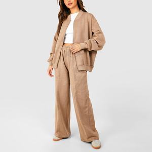 Survêtement lavé à l'acide personnalisé pour les femmes ensemble de jogging à capuche 2 pièces vente en gros de survêtements de jogging en coton personnalisés - Product Image 3
