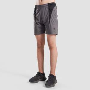 Pantalones Cortos Deportivos 2 en 1 Youth Active Flow, 100% Poliéster, XXS-5XL, Logos Bordados, Patrón Tejido en 3D, Color Gris - Product Image 3