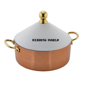Vaisselle Hotpot fini blanc et cuivre Casserole design faite à la main Nouvelle arrivée Chauffe-plats de luxe - Product Image 1