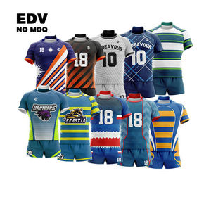 Camiseta de rugby a rayas sublimadas personalizadas de alta calidad, ropa de rugby de poliéster - Product Image 1