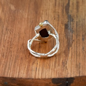 แหวนทัวร์มาลีนสีดำแหวนหินดิบเงินสเตอร์ลิงของขวัญสำหรับเธอ - Product Image 5